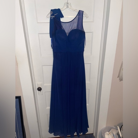 WORN ONCE May Queen Blue Formal Gown with Corset Back & Matching Shawl - Picture 1 of 3